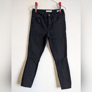 Women's black Bullhead Denim high rise skinniest ankle jeans